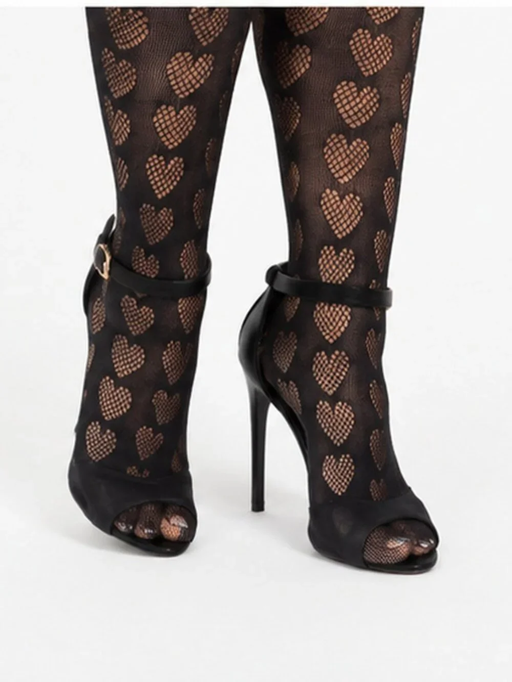 Killer Legs Oh My Hearts Fishnet Tights Queen Plus Size Pantyhose NWT